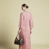 LACÉLLE - Semi-Sheer Chemical Lace Straight Kaftan Soft Pink | Signature Collection - Thumbnail Image 3