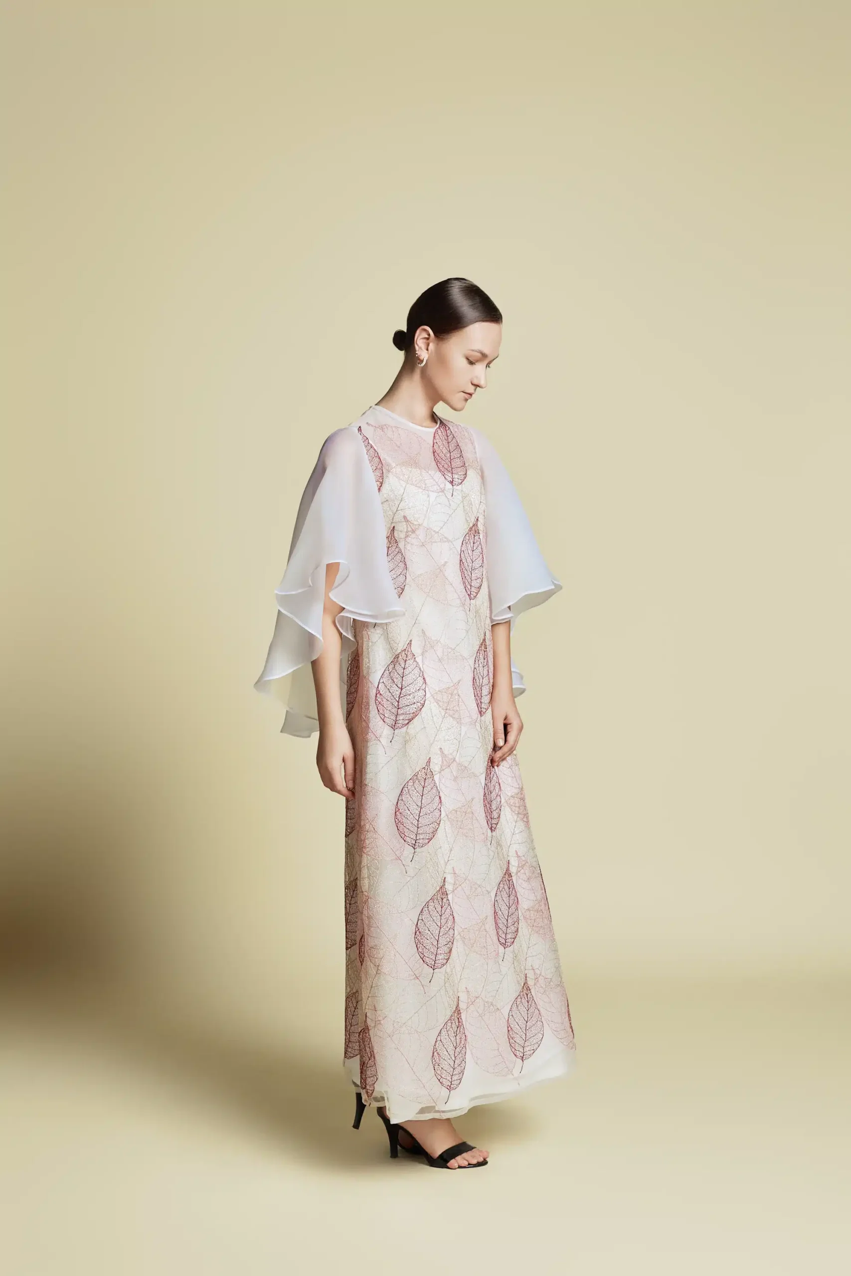 ÉTHÉLLE - Embroidered Tulle Kaftan Dress Light Pink | Signature Collection - Image 5