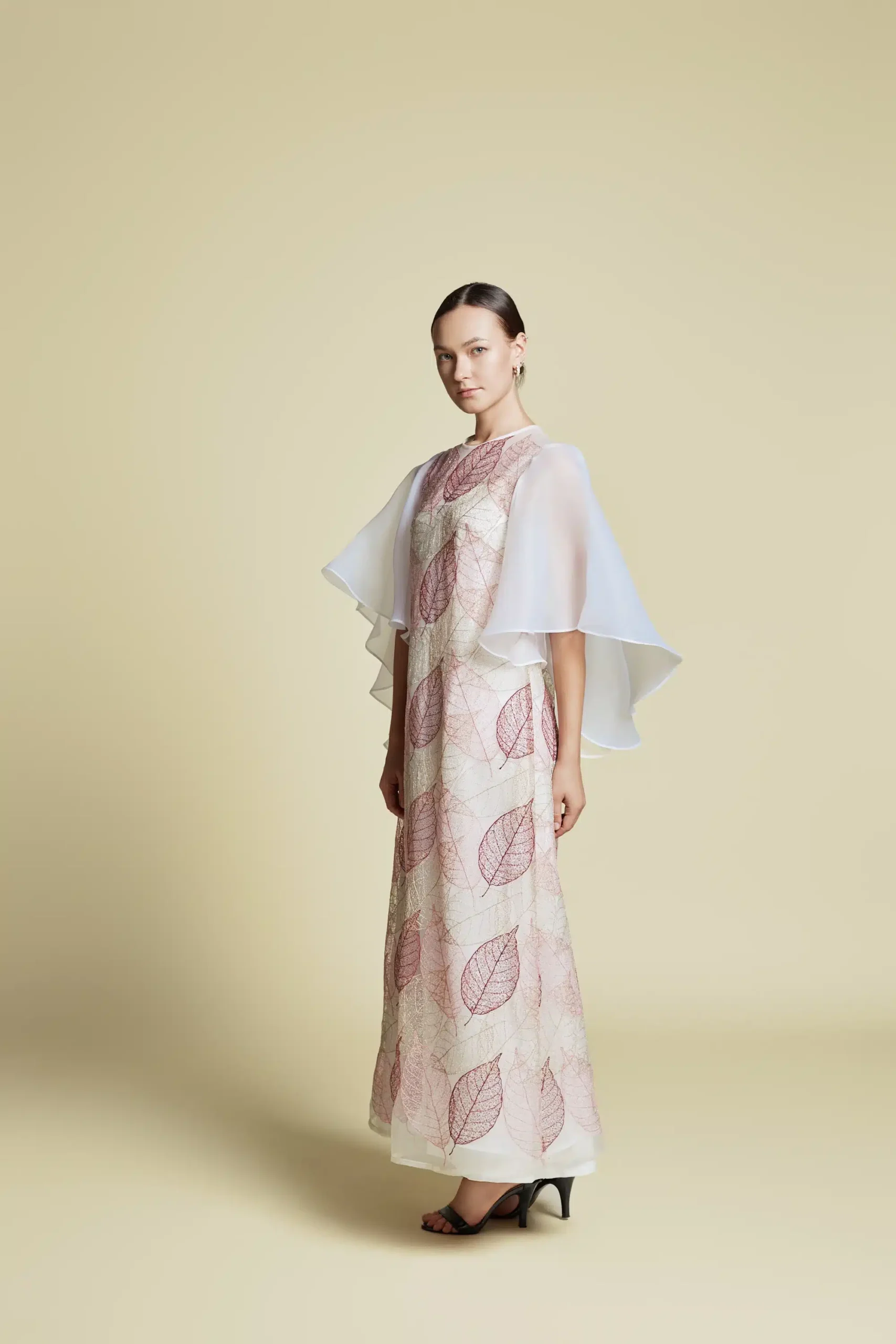 ÉTHÉLLE - Embroidered Tulle Kaftan Dress Light Pink | Signature Collection - Image 4
