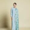 VERDÉLIA - Asymmetrical Silk Side-Cape Kaftan Pastel Green | Signature Collection - Thumbnail Image 4