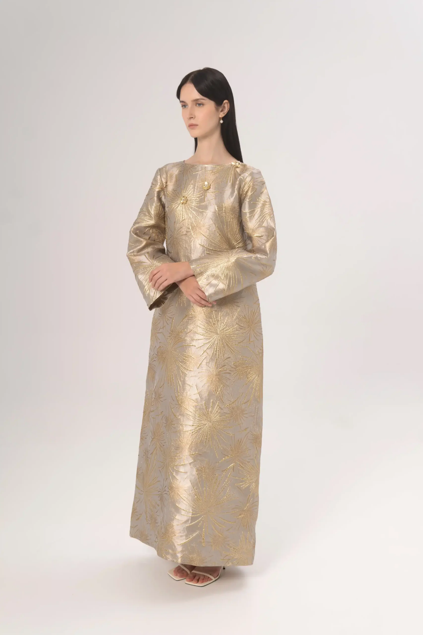 AURÉLIS - Luminous Gold Maxi Dress Gold | Signature Collection - Image 2