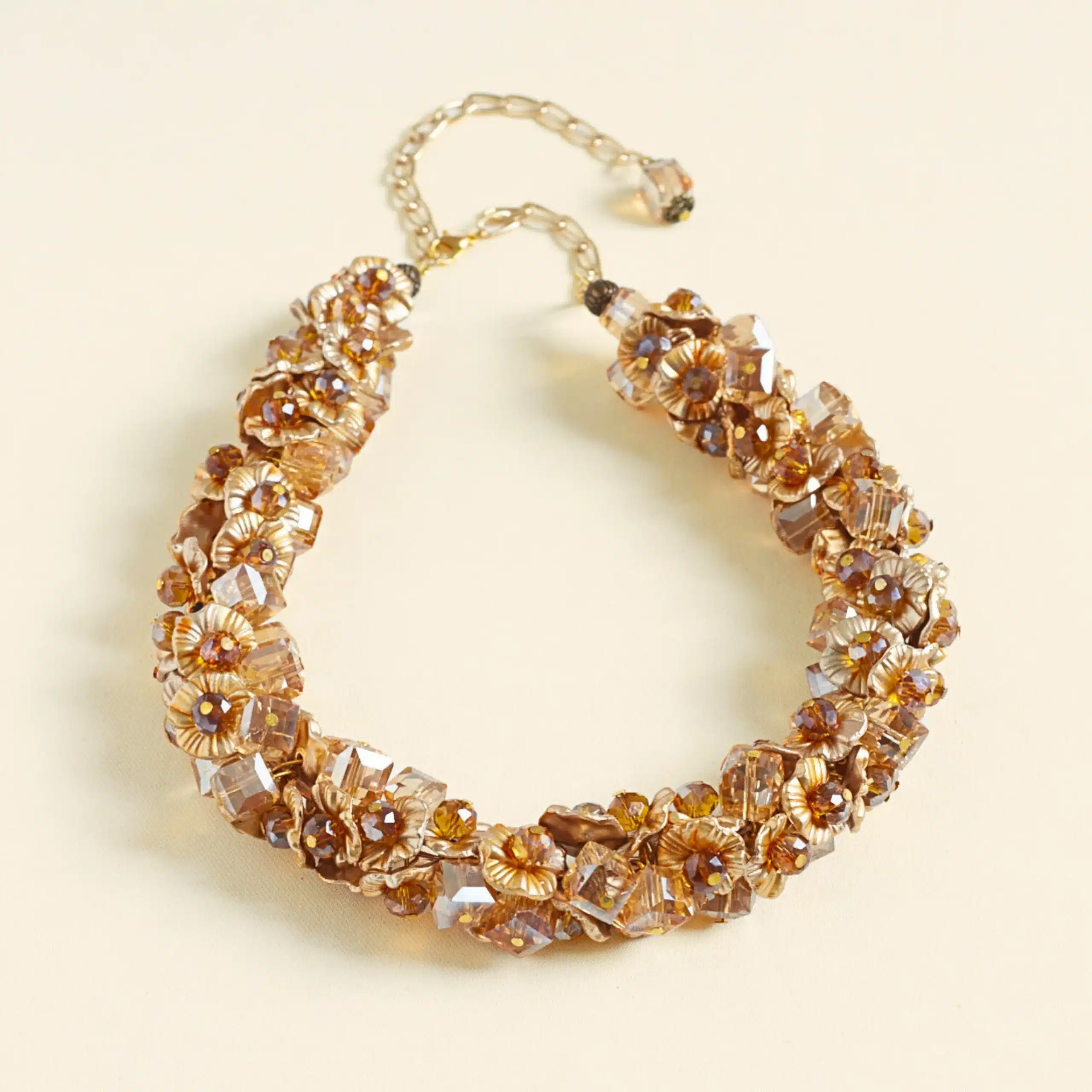 D'Whispers of Edlewise Necklace Crystal Brown I Handcrafted