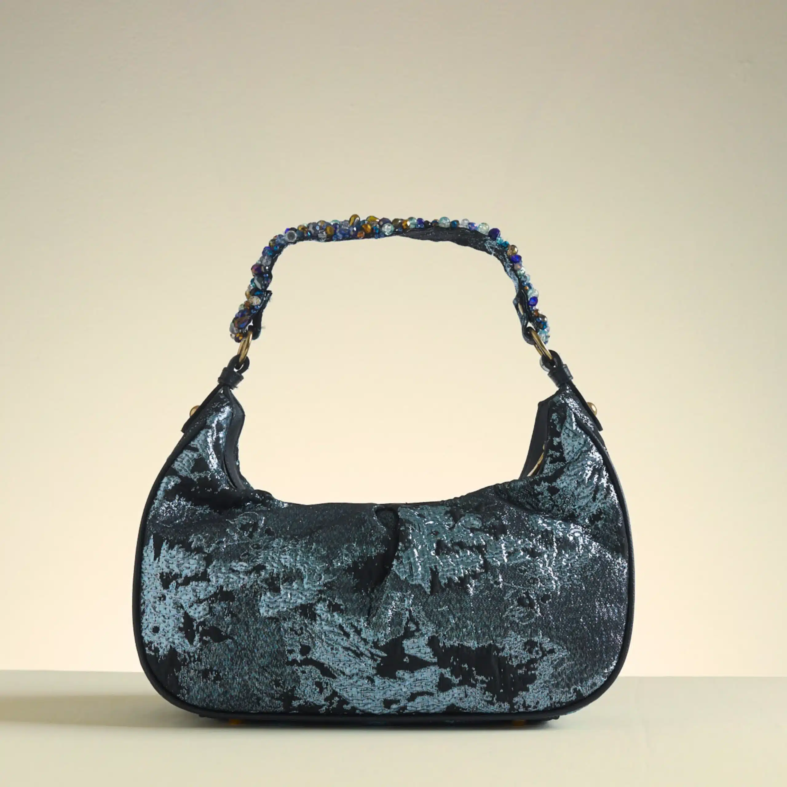 Handmade | Crystal Embellished Layla Ice blue Tote Bag