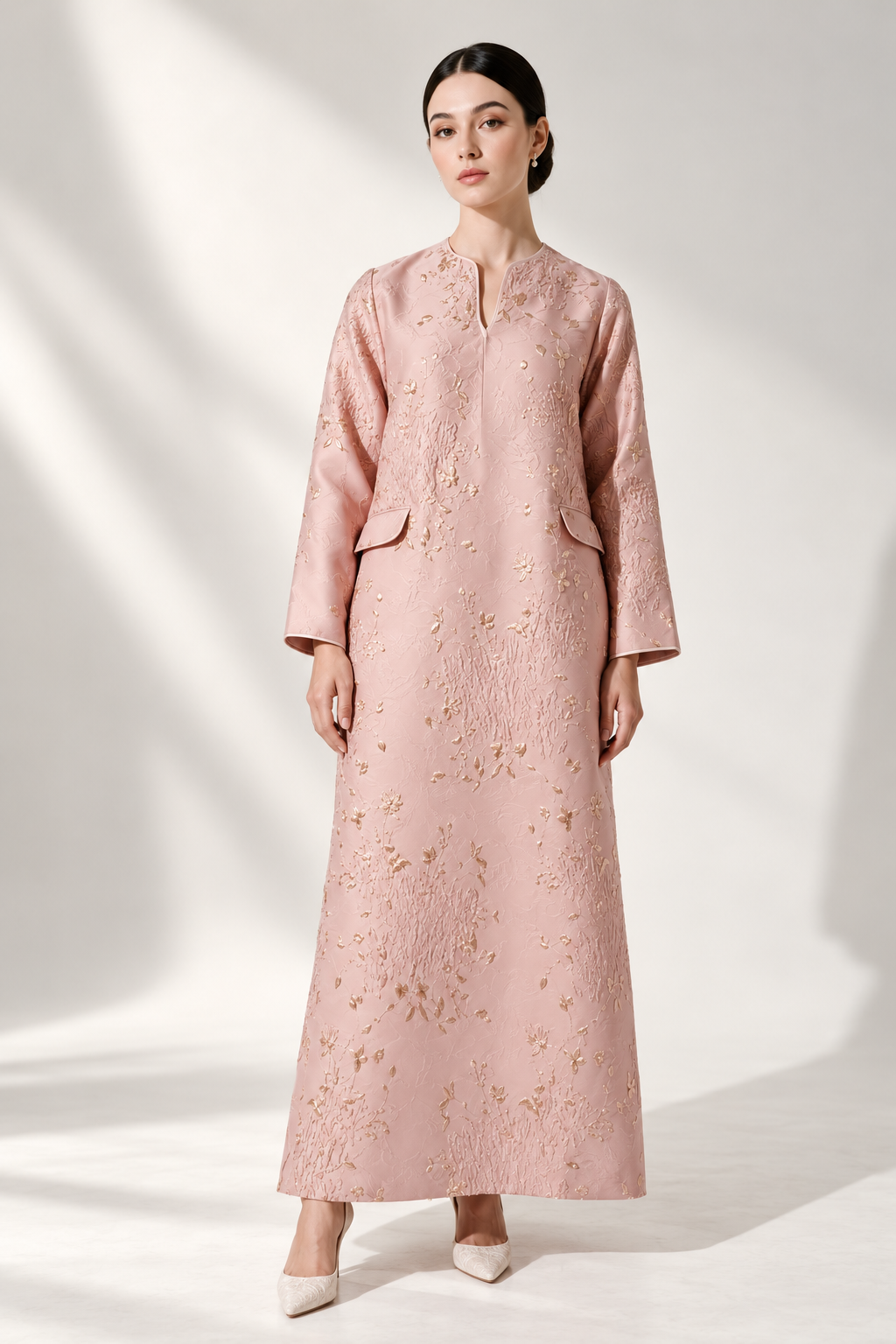 FLORÉLLE - Fluid Occasion Kaftan Golden Pink | Signature Collection