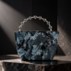 LAYLA - Crystal-Embellished 3D Jacquard Bucket Bag - Thumbnail Image 4