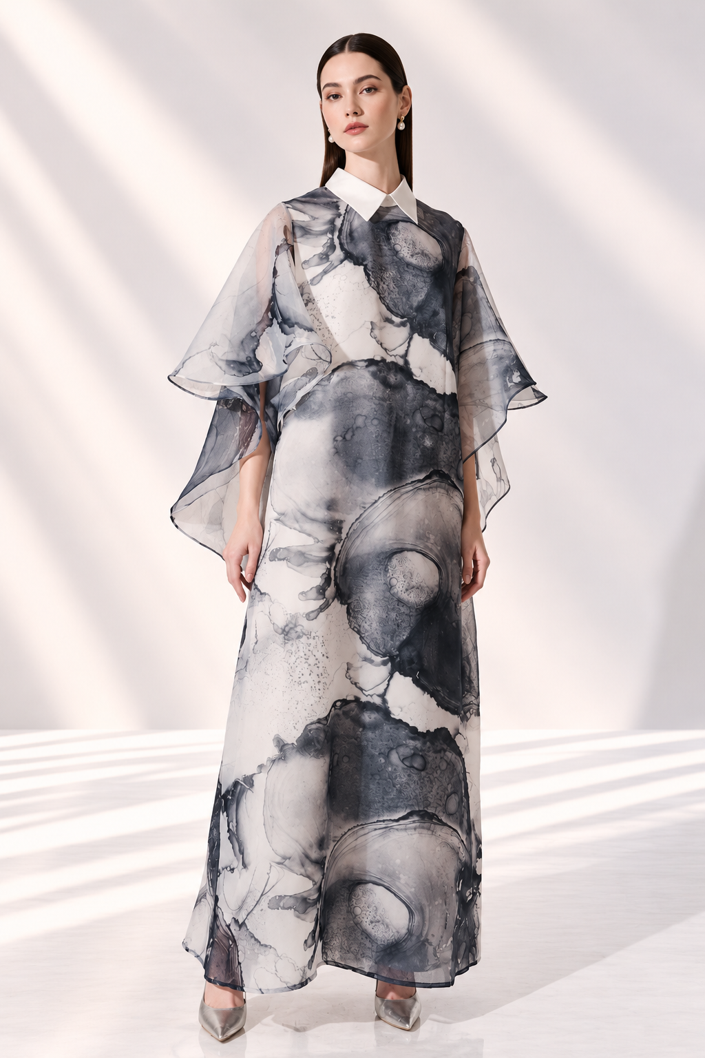 LÉVÉLLE - Fluid Minimalist Kaftan Soft Grey | Signature Collection