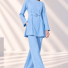 Demure Travel Wear Lenin Set Pastel Blue | Essentials - Thumbnail Image 4