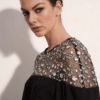 Gardania Tulle Lace Long Sleeve Dress Black | prive - Thumbnail Image 7