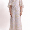 Beaded Floral Sequin Gown White Flowers | prive - Thumbnail Image 6