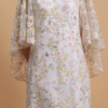 Beaded Floral Sequin Gown White Flowers | prive - Thumbnail Image 3