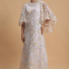 Beaded Floral Sequin Gown White Flowers | prive - Thumbnail Image 5