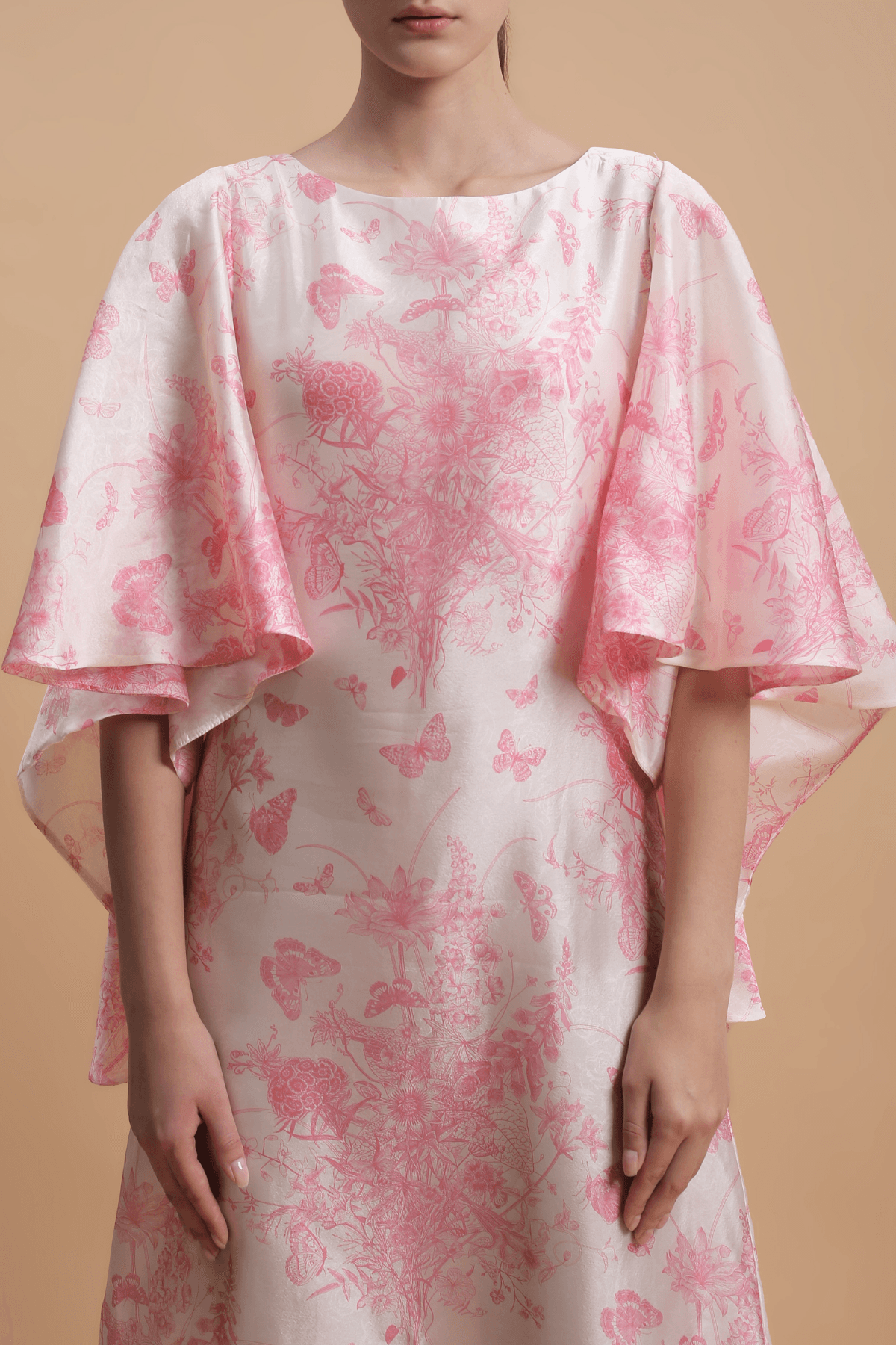 Avelisse Silk Organza Cape-Sleeve Caftan - Image 2