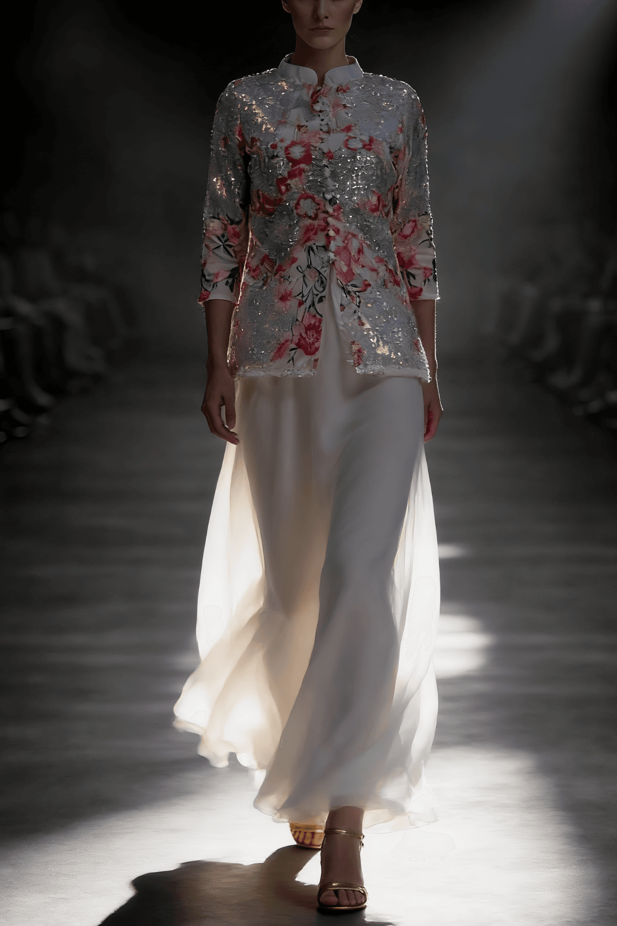DÉLORIENNE - 3D Floral Lace Jacket & Maxi Dress Soft Pink & Ivory White | Privé Collection - Image 5