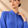 MANDARIN-COLLAR SILK SHIRT DRESS - Thumbnail Image 6