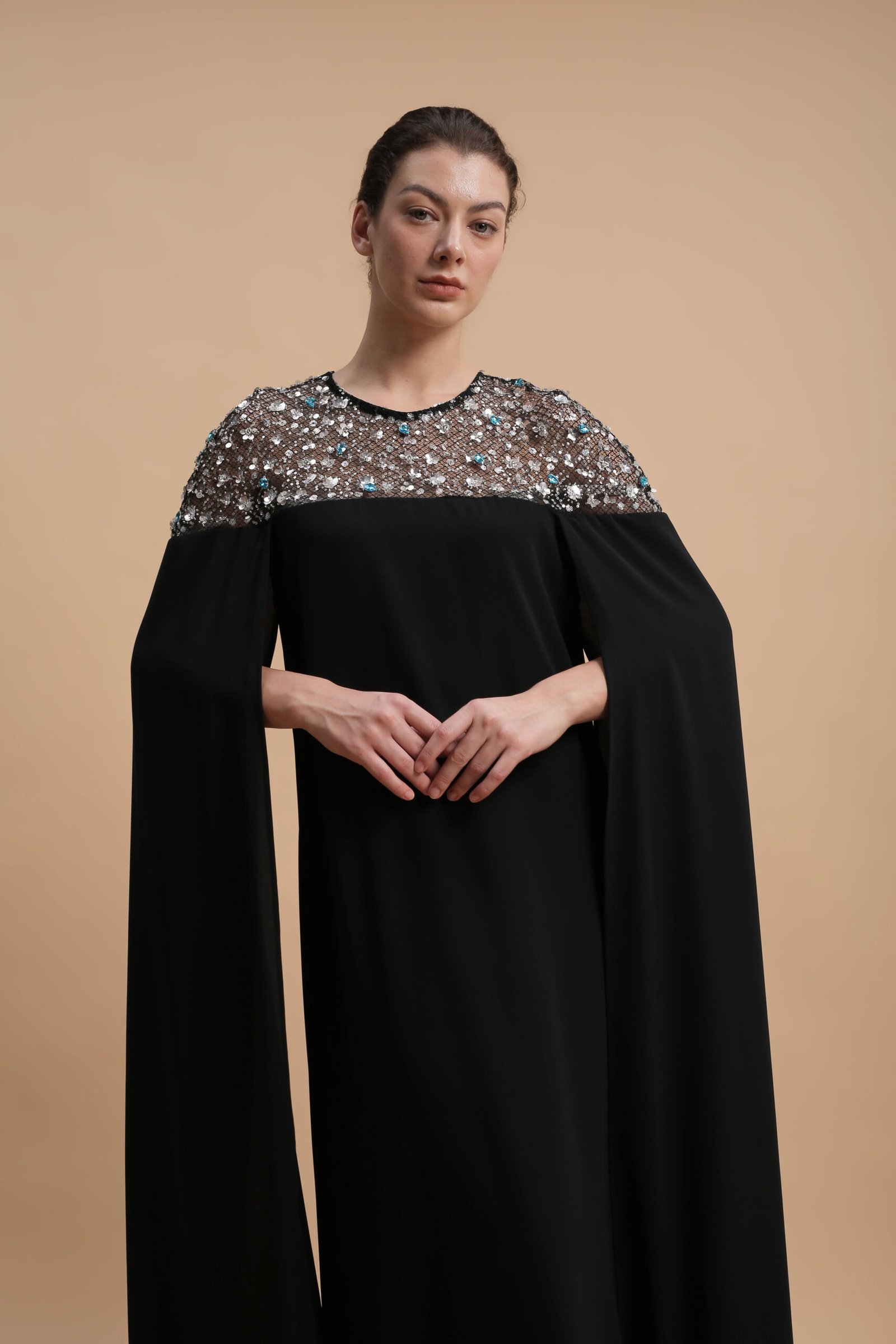 Gardania Tulle Lace Long Sleeve Dress Black | prive - Image 2