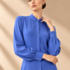 MANDARIN-COLLAR SILK SHIRT DRESS - Thumbnail Image 3
