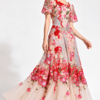 FLORAL SEQUIN & TULLE EVENING GOWN - Thumbnail Image 4