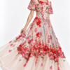 FLORAL SEQUIN & TULLE EVENING GOWN - Thumbnail Image 2