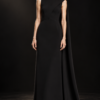 ÉPURE - Sculpted Asymmetric Cape Gown - Thumbnail Image 3